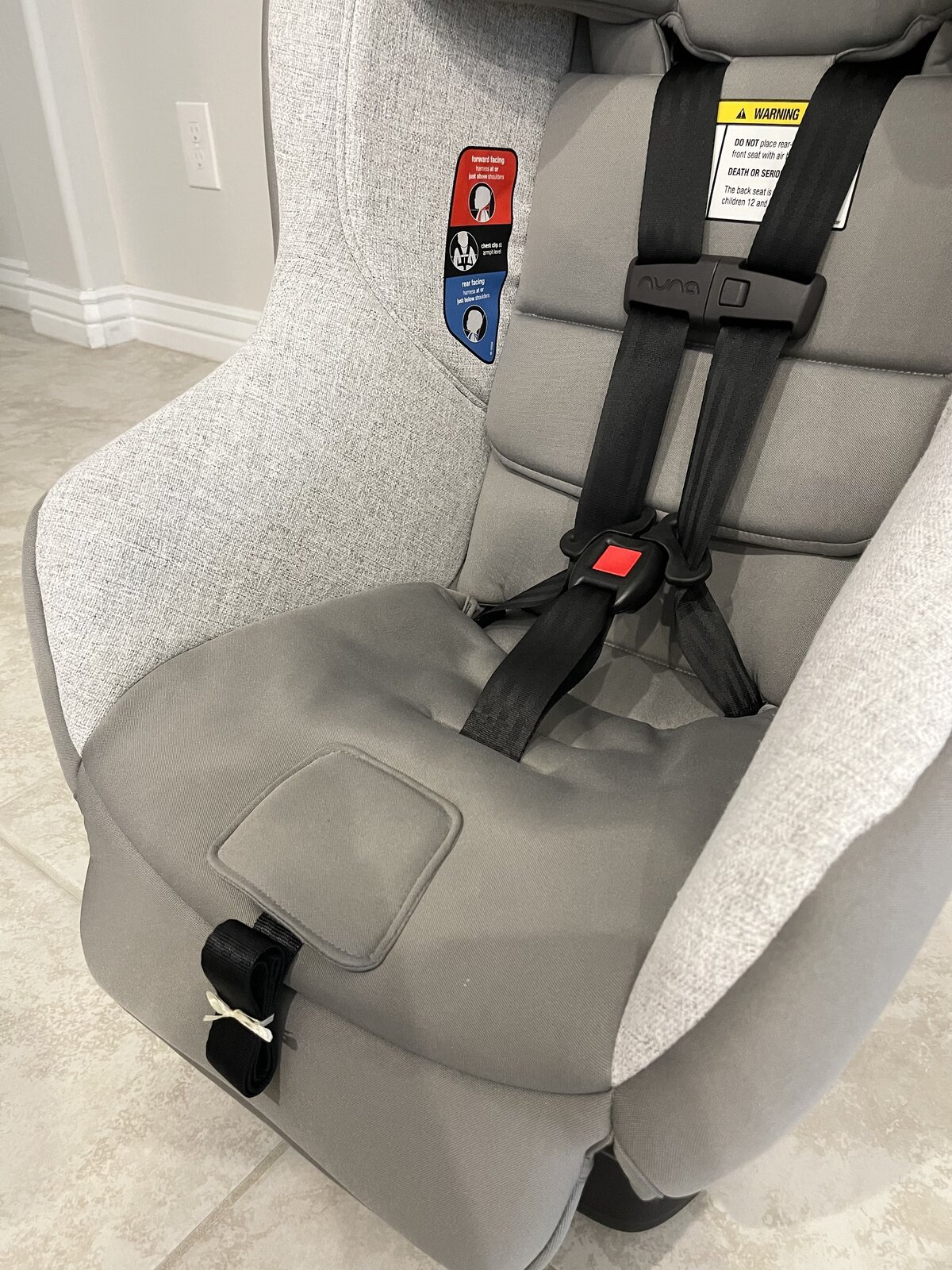 Car seat before deep cleaning by Suds and Seats Co